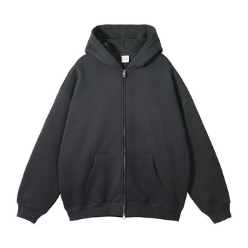 Zipper-Up Knitted Hoodie