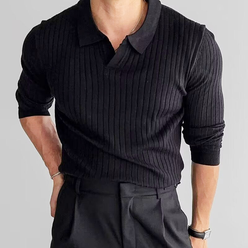 Long Sleeve Pullover Polo T-Shirt