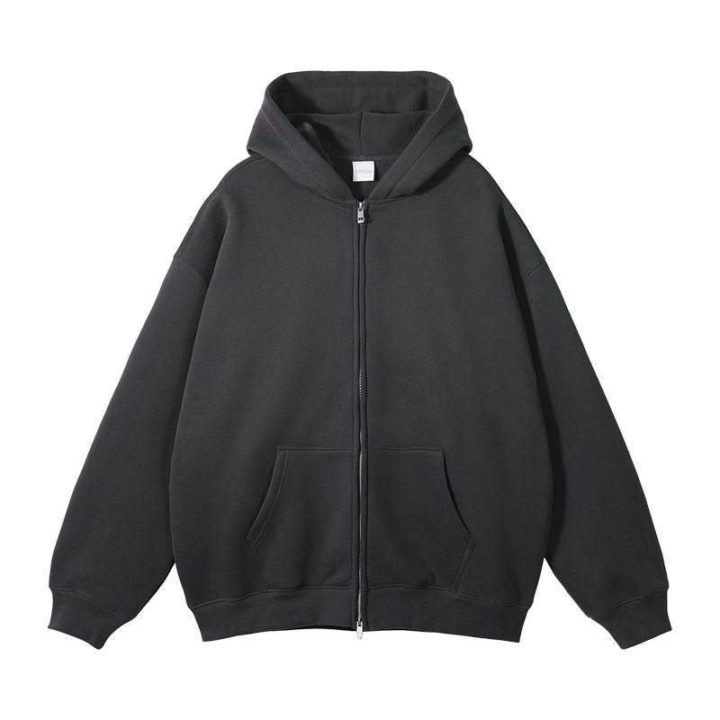 Zipper-Up Knitted Hoodie