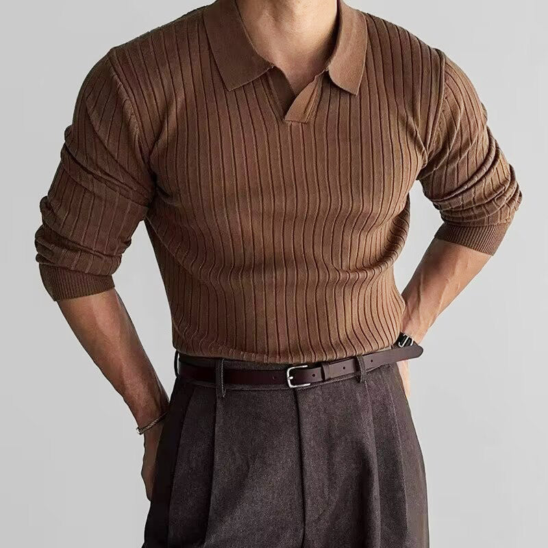 Long Sleeve Pullover Polo T-Shirt