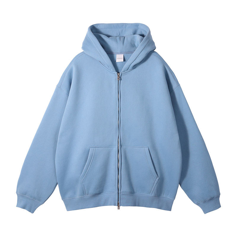 Zipper-Up Knitted Hoodie