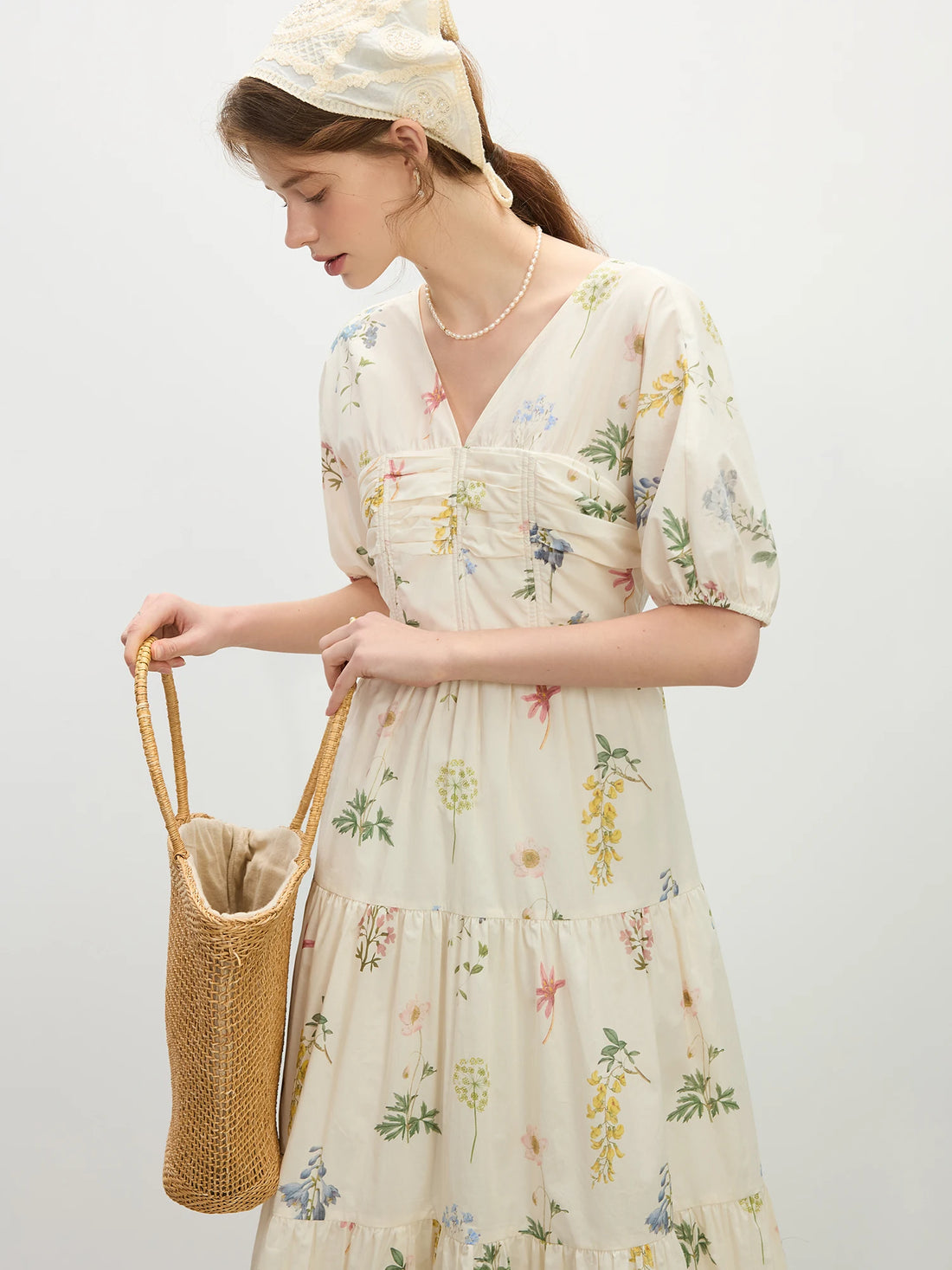 Summer Floral V-Neck Dress for Women