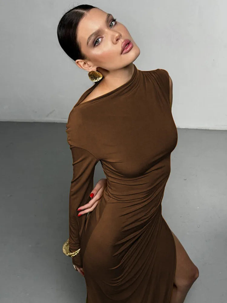 Articat Elegant Single Sleeve Bodycon Dress 