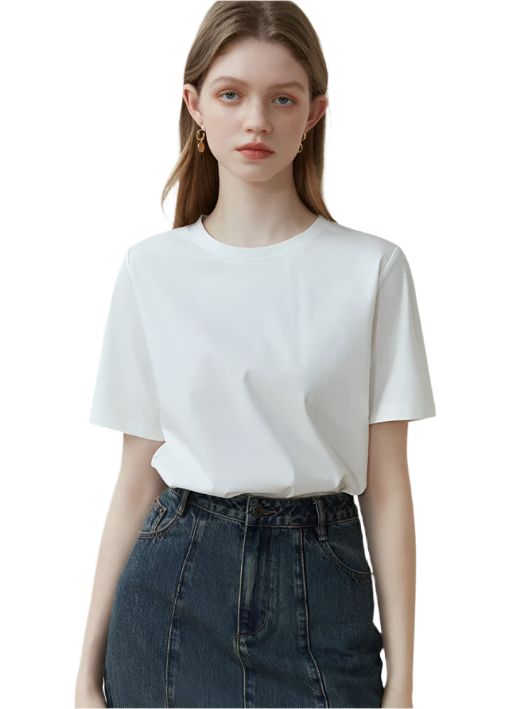 Women's Cotton Short-Sleeve Round Neck T-Shirt