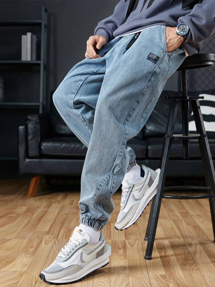Big Size Men's Stretch Denim Jogger Pants